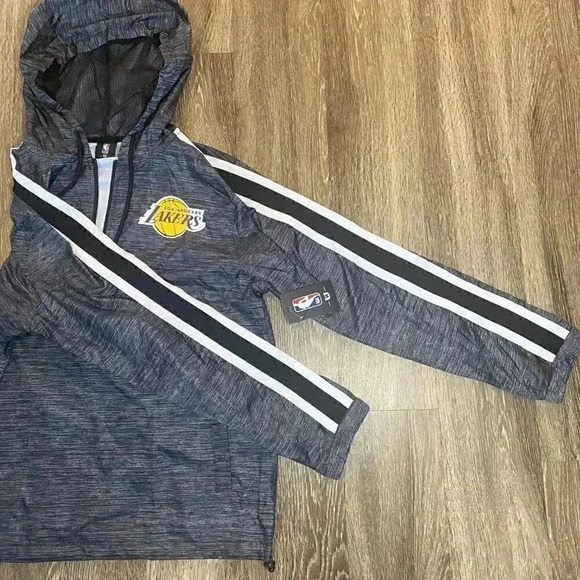 Mens Los Angeles Lakers Windbreaker Quarter Zip Pullover - S - Picture 5 of 9